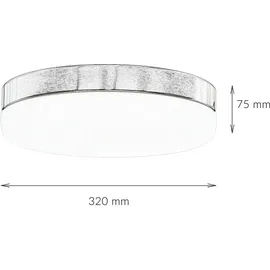 Licht-Erlebnisse Badezimmerleuchte Lampenschirm rund 32 cm Schwarz Glas