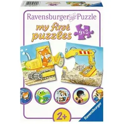 RAVENSBURGER 3074 Tierische Baustelle 9 x 2 Teile My first puzzle