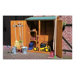 Geräteschrank Holz Klattau - 149 x 77 x 164 cm - Farbe: Anthrazit - Geräteschrank aus Fichtenholz - FSC zertifiziert