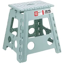 Relaxdays Klapphocker faltbar XL Kunststoff 39 x 32 x 39 cm Weiß/Grün