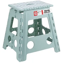 Relaxdays Klapphocker faltbar XL Kunststoff 39 x 32 x 39 cm Weiß/Grün