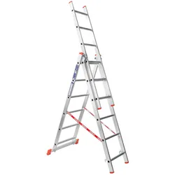 Dreiteilige Mehrzweck-Aluleiter HOBBY, 3x6 Sprossen, 3,65 m