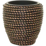 Blumentopf MASTELLO Rattan 24x24x24 cm Schwarz Rund