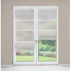 HOME WOHNIDEEN Raffrollo HOME WOHNIDEEN "JÖRG" Gr. 1, grau (taupe), B:45cm H:130cm, Obermaterial: 100% Polyester, Raffrollos, Magnetrollo JÖRG mit Querstreifen