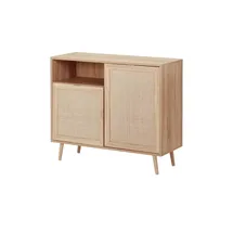 Finori Kommode Bali 101,5 x 87 x 40 cm Sonoma Eiche / Rafia Geflecht