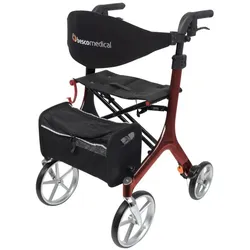 Besco Medical Leichtgewicht-Rollator CARBON bordeauxrot - Medium