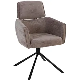 MCA Furniture Esszimmerstuhl QUEBEC Stoff taupe schwarz