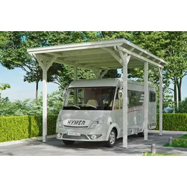 SKANHOLZ Carport Emsland 4,04 x 6,04 m weiß inkl. Regenrinne und Pfostenanker