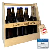 KF-Holz Bierträger für 8 Flaschen - Männerhandtasche aus Holz - Flaschenträger - Geschenk für Vatertag und Geburtstag