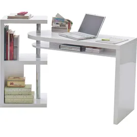 MCA Furniture Schreibtisch »Mattis«, mit Regalelment weiß hochglanz, Tischplatte schwenkbar weiß