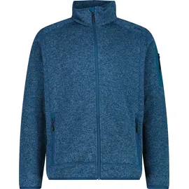 CMP Strickfleecejacke "MAN JACKET", Herren, Gr. 54, blau (petroleum, li), Strick, Obermaterial: 100% Polyester, normal, eingefasste Kante, Jacken, hochschließender Kragen, mit zwei Eingrifftaschen, atmungsaktiv