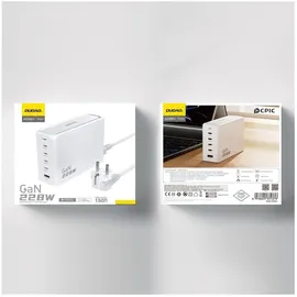DUDAO A228EU 228Watt GaN 4xUSB-C+ 1xUSB-A Universal White AC 20 V, 1,5 m, Weiß