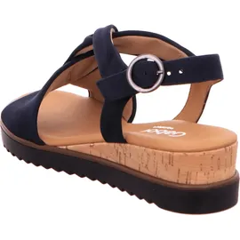 Gabor Damen Keilsandalen, Frauen Sandalen,Moderate Mehrweite (G),offene schuhe,strandschuhe,keilsandaletten,blue (Kork/schw.),39 EU / 6 UK - 39 EU