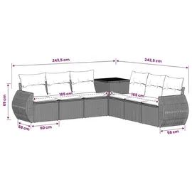 vidaXL Sofa Set 7-tlg. Beige/Grau