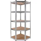 Arebos Eckregal Metall 180 x 70 x 70 cm grau