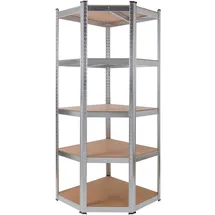 Arebos Eckregal Metall 180 x 70 x 70 cm grau