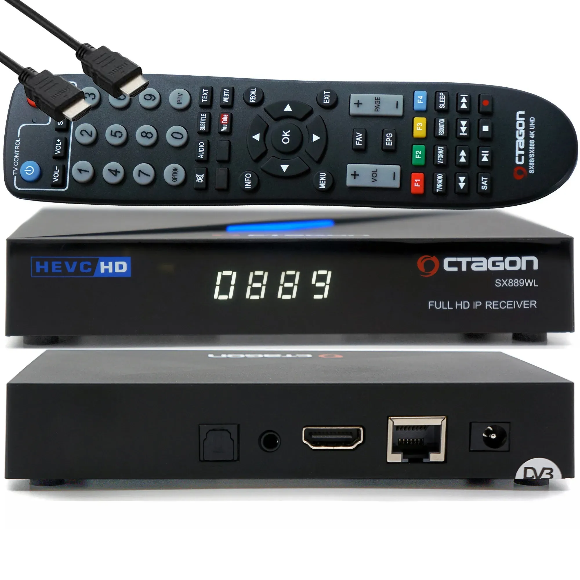 OCTAGON SX889 WL HD H.265 IP HEVC Set-Top Box - Smart IPTV Receiver mit 150 Mbits Wifi