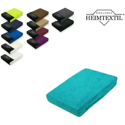 EXKLUSIV HEIMTEXTIL Frottee Spannbettlaken Premium Marke 200 x 220 cm Türkis