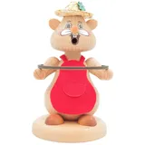Schweda Hamster Räuchermann 13 cm mehrfarbig
