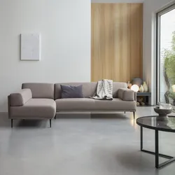 Ecksofa Finn mit Eckelement links und maulwurfsgrau Stoffbezug 270 x 180 cm ,4-Sitzer