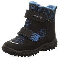 Klettstiefel SUPERFIT "HUSKY WMS: mittel", Kinder, Gr. 31, schwarz (schwarz, blau), Textil, casual, Schuhe, Snowboots, Winterstiefel mit GORE TEX-Membran