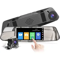 CHORTAU Dashcam 4,8 Zoll Touch Screen Full HD 1080P, Weitwinkel Frontkamera und wasserdichte Rückfahrkamera, Auto Kamera mit Notrufaufzeichnung, Reverse Monitor System