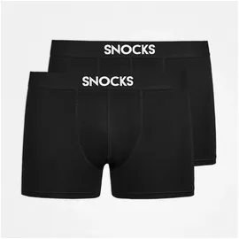 SNOCKS Boxershorts mit Logo Schwarz L 2er Pack