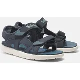 Timberland Sandale TIMBERLAND "PERKINS ROW BACKSTRAP SANDAL", Kinder, Gr. 33 (1,5), blau (dunkelblau, grün), Synthetik, Schuhe Sandale, mit Klettverschluß