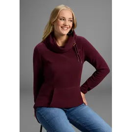 KangaROOS Fleecepullover KANGAROOS, Damen, Gr. 52/54, lila (aubergine), Fleece, Obermaterial: 100% Polyester, unifarben, lässig geschnitten hüftbedeckend, Sweatshirts Fleecepullover, hochschließender Kragen mit regulierbarer Weite, große Größen