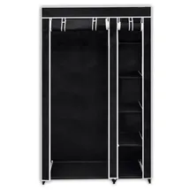 vidaXL Faltbarer Stoffschrank Schwarz 110 x 45 x 175 cm