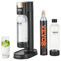 Vevor Sprudelwassergerät Wassersprudler Soda, Selterswasser-Starter-Set mit 2 Stk. BPA-freien 1-Liter-PET-Flaschen, 1 Stk. CO2-Flasche, Kompatibel mit Einschraubbaren 60-Liter-CO2-Flaschen (CO2-Frei)