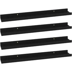 vidaXL Wandregale 4 Stk. Schwarz 60x9x3 cm