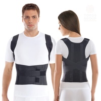 Geradehalter LUX zur Haltungskorrektur für Damen und Herren Rückenbandage für perfekte Haltung 100% Baumwolle XX-Large Schwarz