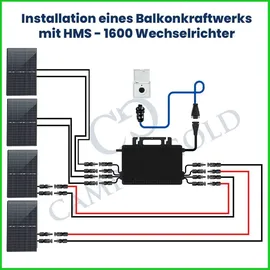 CamperGold Balkonkraftwerk Komplettset 1760W Bifazial | Hoymiles Wechselrichter 1600W | Photovoltaik Solaranlage mit 5m Wielandstecker