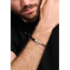 Thomas Sabo Herrenarmband mit schwarzen Onyx-Beads und Kettengliedern aus geschwärztem 925er Sterlingsilber A2088-507-11-L19V Größe 19 cm