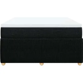 vidaXL Boxspringbett mit Matratze Schwarz 140x200 cm Stoff