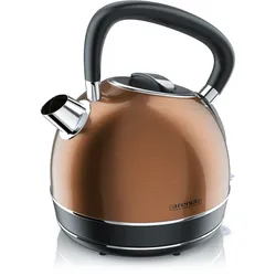 Arendo Wasserkocher 1,7 l, 2200 W, Edelstahl, Retro Style Vintage, Überhitzung & Trockenkochschutz, kupfer