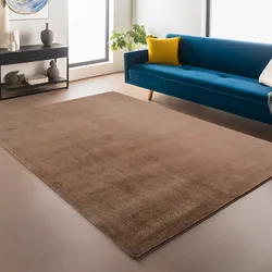 Teppich AYYILDIZ TEPPICHE "JOY 1400", braun (mokka), B:120cm H:11mm L:160cm, Polyester, Teppiche, auch Läufer, uni Kurzflor, Wohnzimmer, Kinderzimmer