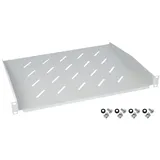 HMF 65499 Fachboden für Serverschrank | 19 Zoll | 1 HE | 350 mm Einbautiefe | Lichtgrau