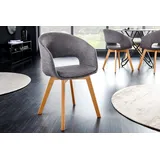 Riess-Ambiente Stuhl NORDIC STAR - grau Strukturstoff Massivholz mit Armlehne gepolstert