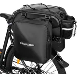 Lixada 3-in-1-fahrradträgertasche, Kofferraumtasche, Wasserdichte Fahrrad-rücksitztasche Mit 2 Seitlich Hängenden Taschen