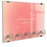 DEQORI Schlüsselbrett 'Innerer Kompass', (1 St), Schlüsselhalter Schlüssel Haken Schlüsselboard modern Schlüsselleiste orange|rosa