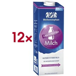 Weihenstephan 12er-Pack haltbare Milch »Laktosefreie fettarme H-Milch 1,5% Fett«