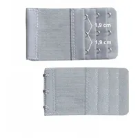 U.W. BH Verlängerung 6-13 cm Erweiterung 3 Haken 3 Reihen Verschluss Gummi (Grau) - 5,5 cm breit, 9,5 cm lang