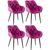 CLP 4er Set Stuhl Tanna Samt Lila,