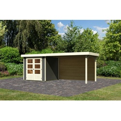 KARIBU Gartenhaus »Askola«, Holz, BxHxT: 468 x 211 x 217 cm (Außenmaße inkl. Dachüberstand) - grau