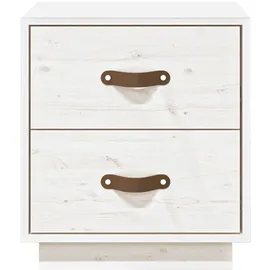 vidaXL Nachttisch Weiß 40x34x45 cm Massivholz Kiefer
