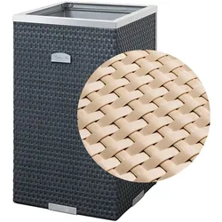 Polyrattan Pflanzgefäß mit Aluminiumrahmen