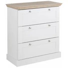 OTTO home Schubkastenkommode 75 x 80 x 35 cm Braun / Weiß
