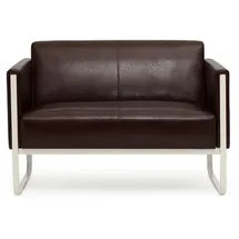 HJH Office Loungesofa ARUBA Kunstleder 2-Sitzer Braun